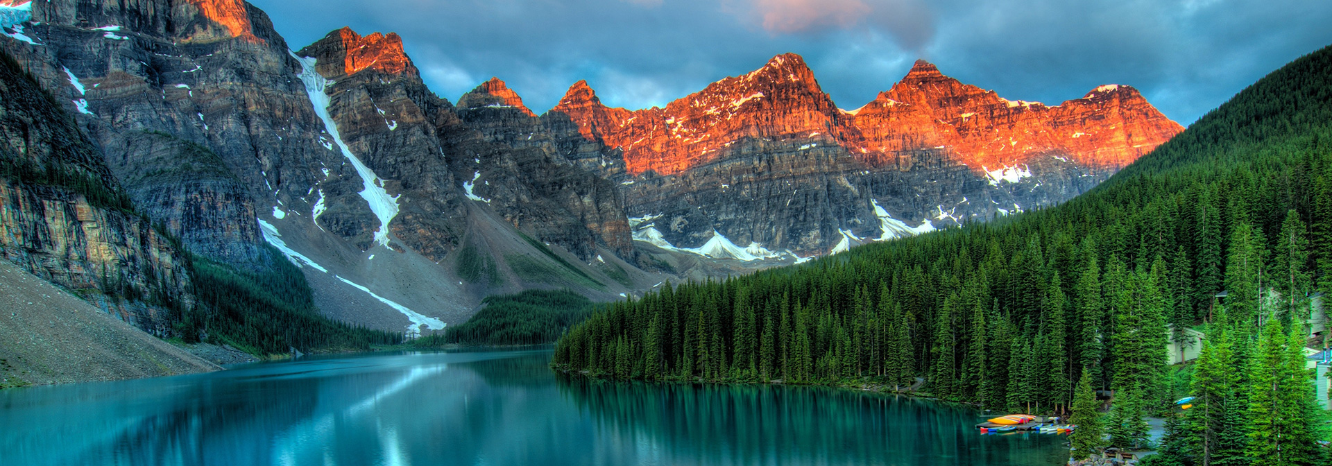 Beautiful Canadian landscape with mountains, forest, and water.